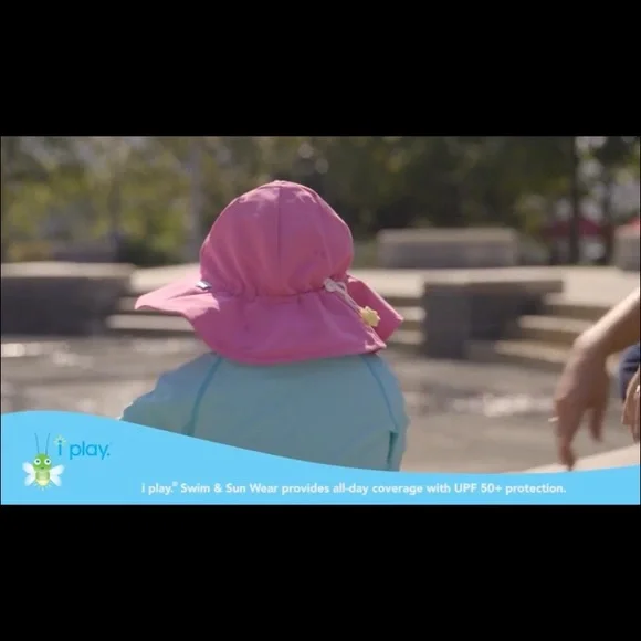 I PLAY PURPLE ADJUSTABLE SUN HAT W/ TIE 0-6 months SPF 50! NEW W/OUT TAGS ☀️ - Picture 5 of 5